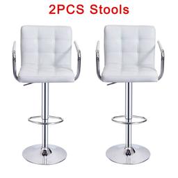 Set of 2 Cuban Kitchen Stools Mid-Back Chair Swivel Gas Lift PU Leather Chrome Footrest & Base
White

Flat pack Assembly is required 

Can be assembled for free on request 

See pictures for more details 

Local Delivery is available for extra cost depending on your post code