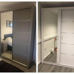 🔴 What we offer :
Wardrobe 100cm Brand comes with:
2 sliding mirror doors
5 shelves
2 hanging rails
dimensions:
Width:120cm
Height:216cm
Depth:62cm

⭕Wardrobe 120cm comes with:
2 sliding mirror doors
5 shelves
2 hanging rail.
Dimensions:
Width: 120cm
Height: 216cm
Depth: 62cm

⭕Wardrobe 150cm comes with:
2 sliding doors
6 shelves
2 hanging rail
Dimensions:
Width: 150 cm
Height: 216 cm
Depth: 62 cm

⭕Wardrobe 180cm comes with:
2 sliding doors
6 shelves
2 hanging rail
Dimensions:
Width: 180 cm
Height: 216 cm
Depth: 62 cm

⭕Wardrobe 203cm comes with:
2 sliding doors
10 Shelves
4 hanging rails
Dimensions:
Width: 203 cm
Height: 216cm
Depth: 62cm

⭕Wardrobe 250cm comes with:
3 Sliding doors
8 Shelves
4 Hanging Rails
3 Drawers
Width: 250cm
Height: 216cm
Depth: 62cm

🛑Fast Delivery
🛑Highest Quality 16mm laminated, scratch-resistant particle chip board

CONTACT US THROUGH DM
WhatsApp(07404)(654449)