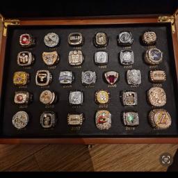 A championship is typically awarded to the winning team or individual in a sports competition, symbolizing their victory and dominance in their respective league or tournament. An NBA ring specifically refers to the championship ring awarded to players, coaches, and staff of the team that wins the NBA Finals, the culmination of the National Basketball Association's season. These rings are often customized with the team's logo, the NBA logo, and other personalized elements, serving as a prestigious symbol of achievement and success in basketball.