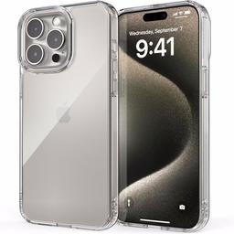 Case for iPhone 15 Pro Max Case 6.7 inch, Clear Case Non-Yellowing Phone Military Grade Protection Shockproof Anti-Scratch TPU Bumper Hard PMMA Back Slim Lightweight Transparent Protective Cover