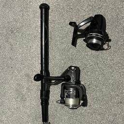 Fishing rod with a custom handle and also comes with its original handle.
Weights and float and hook already attached.