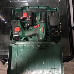 Bosch psr 18 drill 18 volt drill two batteries and charger in case
