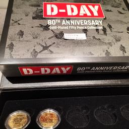 Isle of Man 24kt gold-plated D Day Landings 2 x 50ps starter  coins and FREE collector box
£46 plus £7.50 postage