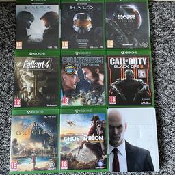 £5 each 
Collection from Wickford SS11 8XL

Halo 5 Guardians 
Halo The Master Chief Collection 
Mass Effect Andromeda 
Fallout 4
Bulletstorm Full Clip Edition 
Call of Duty Black Ops Three 
Assassins Creed Origins 
Tom Clancy’s Ghost Recon Wildlands 
Hitman