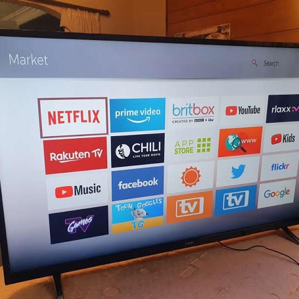 NEW AND BOXED LUXOR 55 INCH SMART 4K UHD HDR LED TV WITH WIFI, FREEVIEW HD

COMES BOXED WITH ALL ACCESSORIES - REMOTE CONTROL, BASE STAND AND USER MANUAL

TV Can ALSO be hung on the wall

55 inch screen
smart tv with apps
freeview hd & Freeview Play
Freesat Hd
Bluetooth
Alexa built in
3 x hdmi ports
2 x usb ports

can deliver for petrol cost