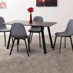 BERLIN DINING SET- £400.00
Table dimensions:
H75.5 x W140 x D80 cm
Chair dimensions:
H89 x W48.5 x D52cm
The Berlin dining set has a contemporary design which will give your dining space a fresh look. The set includes a stylish black wood effect table with angled legs. Paired with 4 modern simple grey upholstered chairs.

B&W BEDS 

Unit 1-2 Parkgate Court 
The gateway industrial estate
Parkgate 
Rotherham
S62 6JL 
01709 208200
Website - bwbeds.co.uk 
Facebook - B&W BEDS parkgate Rotherham 

Free delivery to anywhere in South Yorkshire Chesterfield and Worksop on orders over £100

Same day delivery available on stock items when ordered before 1pm (excludes sundays)

Shop opening hours - Monday - Friday 10-6PM  Saturday 10-5PM Sunday 11-3pm