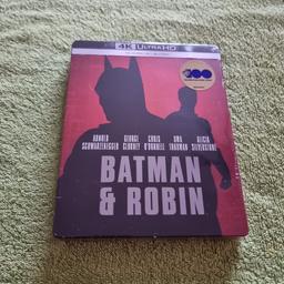 Verkaufe auf 4K UHD Blu-ray Steelbook aus IT Import mit Deutschen Ton von "Batman & Robin" NEU/OVP --- siehe Bilder !!!

Versand möglich oder Abholung keine Nachnahme !!!

Kein PayPal oder Tausch nur Überweisung oder Zahlung bei Abholung keine Nachnahme !!!

Privatverkauf !!!!!
