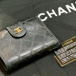 Beautiful soft calfskin leather Chanel purse with authenticity card.