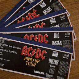 Ich verkaufe meine 5 Tickets für das ACDC Konzert am 19.06.2024 in Dresden. 
Einzelpreis 140 €