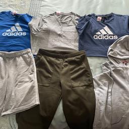3 x Adidas T-shirts age 15-16
Adidas Shorts age 15-16
The North Face Hoodie Junior XL (14-16)
The North Face Joggers Junior XL (14-16) - Inside leg 73cm. Waistband to cuff 100cm

In immaculate, clean condition. 

From a smoke free home. Collect from Tingley, WF3, near Country Baskets.