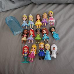 excellent condition hardly used...includes all of disney princesses. also includes slide which came with olaf. these cost £4.50 each so grab a bargain! need gone ASAP