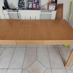 solid wood 6 seater table that can extend into a 8 seater with 6 brown faux leather chairs, some wear and tear on the table and few of the chairs hense the price, needs collecting asap collection is willenhall wv12 4hh and would need a van to collect