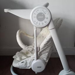 mama's and papas 0-12 years swing with lights and music functions. swing motion, , it provides a soothing and comfortable experience for your little ones. Good condition and box included well maintenance.