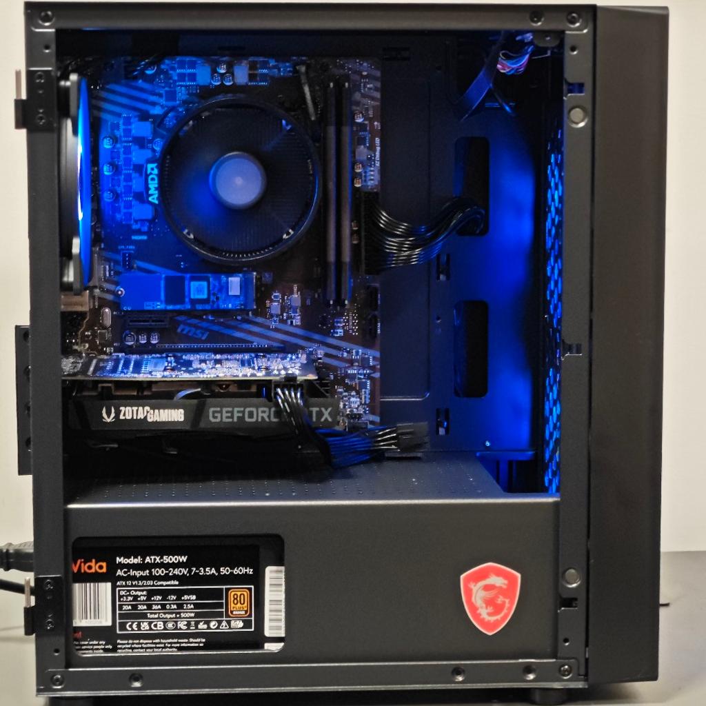 Search Ess Computers on Facebook

✅ Can be tested in our workshop in RM7
✅ Plug and play all drivers updated
⬇️ Specs below
🔒 £475 fixed price

Perfect to play all your favourite games smoothly. Suitable for COD, Valorant, GTA, Fortnite, Apex, Rocket League and more

Collection from RM7 Romford. Free delivery to surrounding area (deposit required for local delivery).

Check my profile for other PCs

Spec:

CPU: Ryzen 5 3600 (New)
Motherboard: MSI A520M (New)
Cooler: AMD Stealth cooler (New)
GPU: RTX 3050
RAM: Klevv 16GB (2x8GB) 3200MHz (New)
STORAGE: 512GB NVMe SSD
PSU: Vida 500w 80+ Bronze (New)

Windows 11 Pro Activated
Supplied with Power cable

All pcs have a glass side panel, I remove it to avoid reflections when taking pictures.