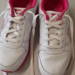 Ladies size 7 pink/white trainers, worn few times but still great condition from pet and smoke free home dy8