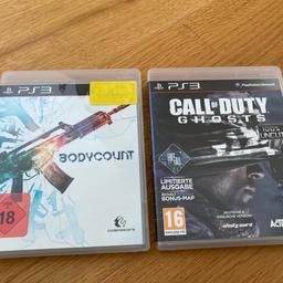 Verkaufe für PS 3 diese zwei Spiele um je €3:
Bodycount - freigegeben ab 18!
Call of Duty Ghosts - freigegeben ab 16!

Privatverkauf, kein Umtausch möglich.
Abzuholen in 4924 Waldzell, Versand innerhalb Österreich möglich.
