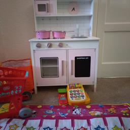 kids kitchen and accessories with till and trolley free to good home 
collection only