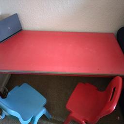 metal legged table and chairs for kids for free

was originally from a nursery great for play and indoor or outdoor use