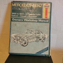 Haynes Mercedes Benz manual 250 280 owners manual .Book is intact but come away from the spine ,is slightly dirty  ,but is 56 years old .