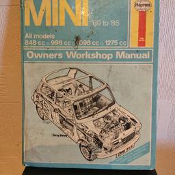 Haynes Mini Manual ,slightly coming away at the spine ,with some mechanics dirt on front but pages intact .