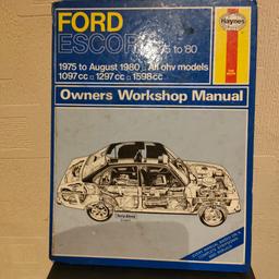 Haynes manual Ford Escort Mk 2 ,book is in good condition and intact ,slight mechanic dirt marks .