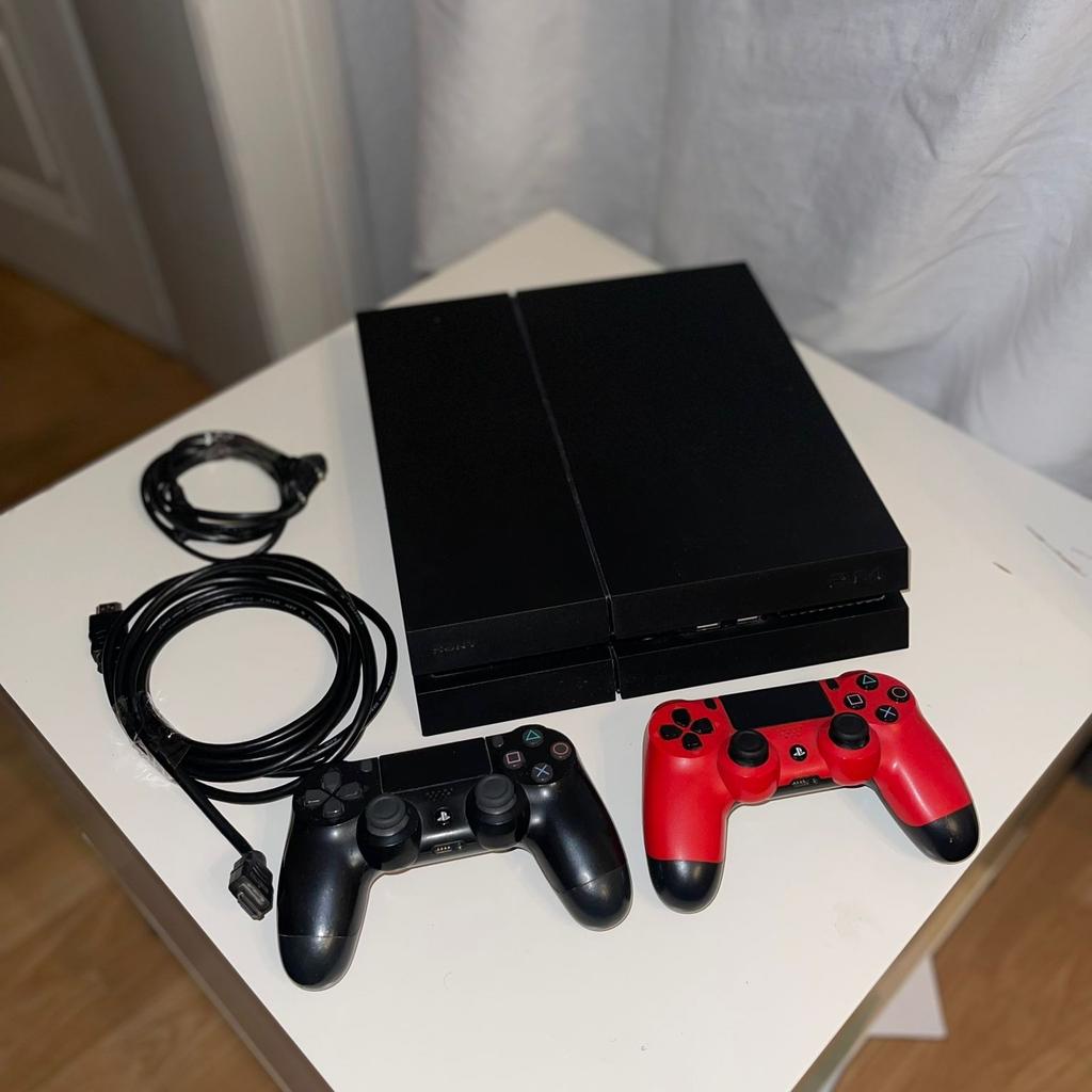 Take advantage of this offer! Selling a PlayStation 4 with 1TB storage in perfect condition, featuring two controllers: one red, functioning perfectly, and one black with joystick issues.

The complete package includes:

- PS4 Console
- Power Cable
- HDMI Cable
- Black Sony DualShock 4 Controller
- Red Sony DualShock 4 Controller

And the 9 games:

- Grand Theft Auto V
- FIFA 15
- Watch Dogs - Special Edition
- The Order 1886
- The Last Of Us - Remastered
- Far Cry 4 - Limited Edition
- Call Of Duty - Ghosts
- Call Of Duty: Black Ops III
- Call Of Duty: Modern Warfare

Don't miss out on the chance to enjoy hours of fun with this incredible offer. Contact me now!