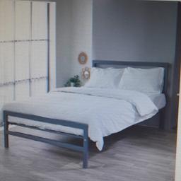 brand new grey double bed with mattress