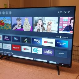 BRAND NEW BOXED HISENSE 43 INCH SMART 4K UHD HDR LED TV WITH WIFI FREEVIEW HD,  TVPLUS

Comes WITH ALL ACCESSORIES - REMOTE CONTROL, USER MANUAL AND BASE STAND

43 INCH SCREEN 
SMART TV WITH APPS
VIDAA SOFTWARE
ALEXA BUILT IN
BUILT IN WIFI
TVPLUS 
BLUETOOTH 
FREEVIEW HD
TVPLUS

CAN DELIVER FOR PETROL COST