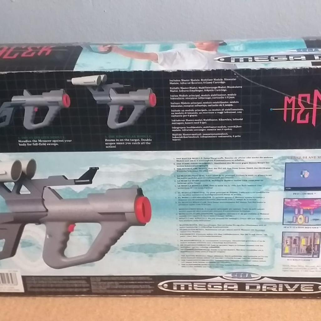 Sega megadrive menacer light gun in box with manual booklet
Gun build from fetachable parts
Please see pictures for any signs of wear.
Compatible with sega megadrive console i have listed
Great fun and happy memories from childhood
Collectible item too as part of the retro gaming