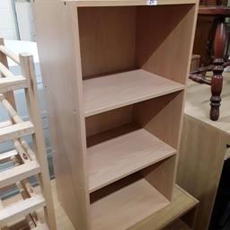 This small beech effect shelving unit / bookcase is in good all-round used condition.

16 inches wide x 11.5 inches deep x 31.5 inches high...

Our second hand furniture mill shop is LOW COST MOVES, at St Paul's trading estate, Copley Mill, off Huddersfield Road, Stalybridge SK15 3DN...Delivery available for an extra charge.

There are some large metal gates next to St Paul's church... Go through them, bear immediate left and we are at the bottom of the slope, up from the red steps... 

If you are interested in this or any other item, please contact me on 07734 330574, or on the shop 0161 879 9365...Many thanks, Helen.

We are normally OPEN Monday to Friday from 10 am - 5 pm and Saturday 10 am -  3.30 pm.. CLOSED Sundays. CLOSED Bank Holiday long weekends...