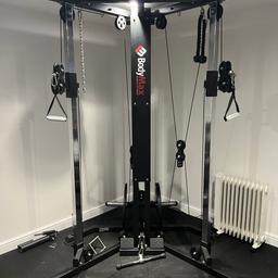 Few attachments included but not all. Suitable for use with a 7ft barbell
 Multi-functional rack targets a variety of muscle groups
 Ideal solution for training at home
 Suitable for Standard Size or Olympic Size Weight Plates
 Included: pull-up station, low pulley, dual adjustable pulley system, landmine, plate storage, suspension training anchor and multi-position barbell rack