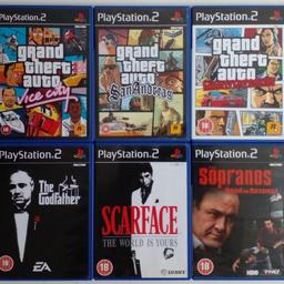Ten (10) GTA central games for the PlayStation 2 games console ... classics including

50 Cent Bulletproof
GTA 3 - Original artwork behind 
GTA - Vice City
GTA - Vice City Stories
GTA - San Andreas
GTA -Liberty City Stories
Scarface The World Is Yours
The Sopranos
The Godfather
Yakuza

These are used items - all games are complete 

Cash on collection / Local delivery from Leyton E10 or post available