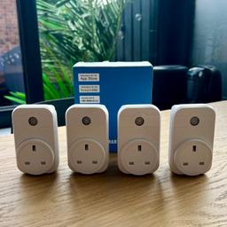 4 x WiFi wireless smart plugs to control your devices / electronics / lamps from anywhere in the world using an app or with voice control with Alexa & Google home. No hub required just plug in and connect to a wireless router.

IEEE standards: WiFi 2.4FHz b/g/n

Collection only. Howden Clough, Birstall. 5 mins from IKEA, Leeds