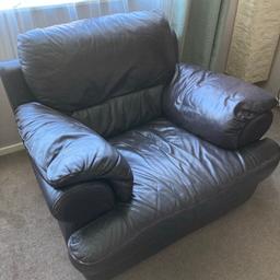 Dark Brown real leather 2 seater sofa and chair in good condition from a smoke and pet free home, also have a matching 3 seater sofa which we will give away please message if interested in this as well and will send pictures.