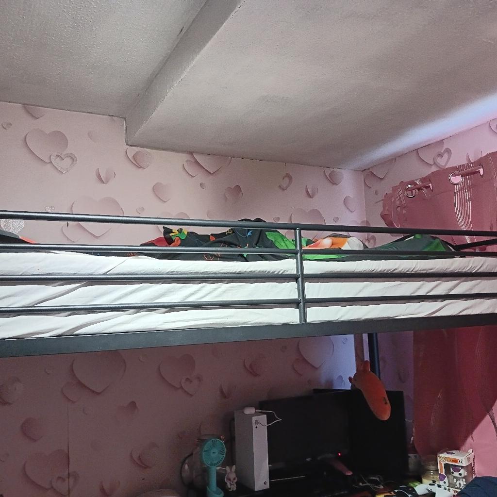 high sleeper black metal bed only selling because my daughter didn't like it only used a few times