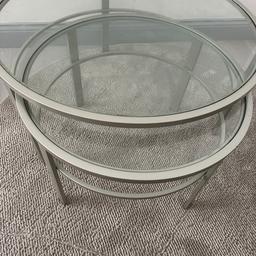 Really good condition 2 glass coffee table in sliver and glass large and a medium one pick up only