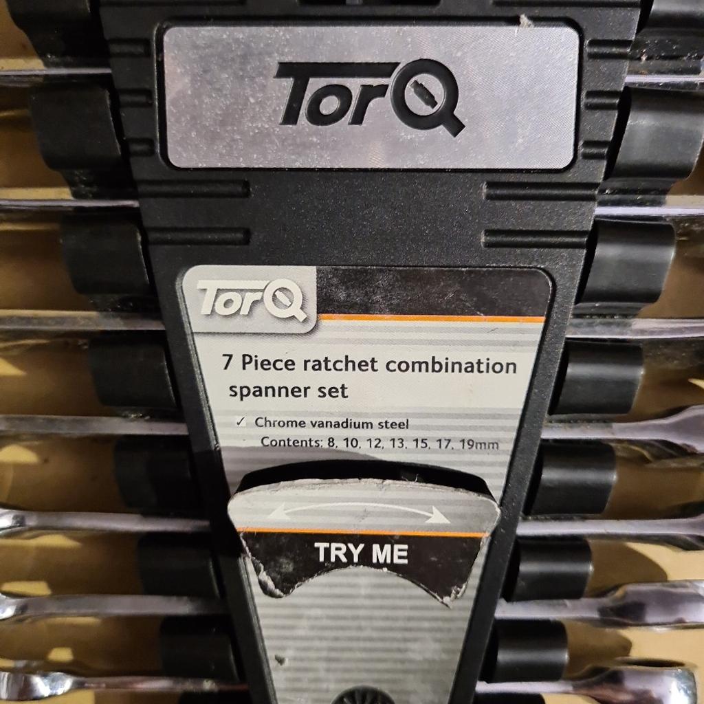 torq 7 piece combination spanner set, size 8 , 10, 12, 13, 15, 17, 19, collection only