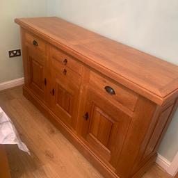 Beautiful large sideboard in solid wood bought from Stokers. This is well built with dovetail joints and plenty of storage space. This would cost £2000 plus today a very good investment at only £375. Please make sure you have a large vehicle to transport it.
Collection only I cannot deliver.
Size L170 x D50 x H96