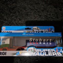 Corgi 1:64 Stobart Scania Skeletal Trailer w Container NEW
New never been out of box 
Model :- Excellent condition 
Box :- Good condition 
Please look at photos carefully as they form part of description 
£10.00 + P&P If needed