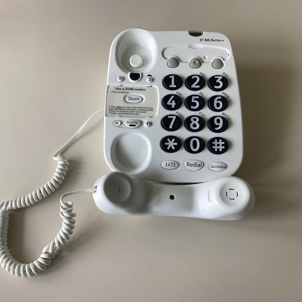 BT big button landline phone. Can be free standing or wall mounted.