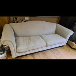 Laura Ashley large cream settee, 88 inches length, 37 inches depth, 30 inches height.