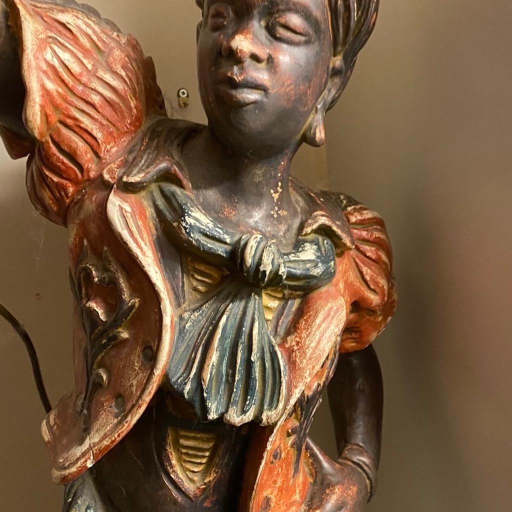 House clearance, Blackamoor figure of woman holding candelabra light. Appears to have a slight crack down face. Candelabra is a little wobbly.
Beautiful piece.
Open to offers