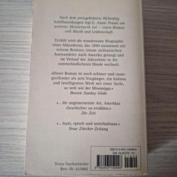 Das grüne Akkordeon ist ein Roman von E. Annie Proulx. 

 
Das Buch ist ein perfekter Begleiter für alle, die spannende Abenteuer lieben.

 

Alles weitere gerne per Mail.

 
Bitte sehen Sie sich auch meine anderen Anzeigen an.

 

Privatverkauf keine Garantie oder Rücknahme.