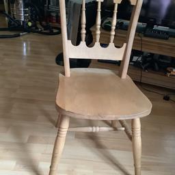 Beautiful pine solid chair heavy duty well made four pictures in total no offers pp or posting cash on collection inbox me for collection 7 days week.  No offers