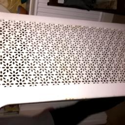 3 large radiator grills. White painted on outsides, not painted inside. 3 different grill designs.
Price is per grill, please specific which size when inquiring.
Sizes: 150 x 73cm, 150 x 80cm, 170 x 84cm. The 2 larger ones still have a drying rail attached - see photo.
These are well built of wood, probably pine, not mdf.
All in very good condition, no cracks or missing pieces.
These could also be used for various other projects, or just the grill part for art or decoration.
Unfortunately there are no pictures of them in situ before they were removed.
One photo is of the radiator showing bottom fitting where the grill slotted on to a pole with magnetic fittings at the top.
They will need new fittings if to be fitted to existing radiators.
Collection in person only. Feel free to ask for more photos - they are difficult to handle.
Private sale