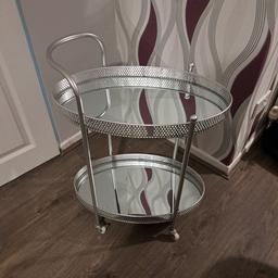 lovely chrome and mirrored glass drinks trolly on wheels. collect from Northfield