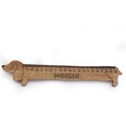 Sausage Dog Ruler
Be the envy of your classmates or colleagues with this cute wooden ruler in the shape of a Dachshund Sausage Dog. Measures Up to 20cm. Can be personalised with a name up to 15 characters. Colour shade of wood may vary.

Brand new