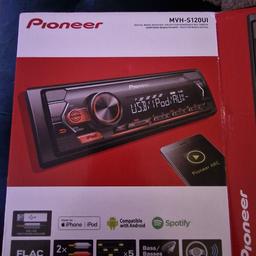 BRAND NEW PIONEER MVH - S120UI SINGLE DIN STEREO

INCLUDES ISO LEADS, CAGE AND SURROUND

USB, AUX AND RADIO

GRAB A BARGAIN

PRICED TO SELL

COLLECTION FROM KINGS HEATH B14  OR CAN DELIVER LOCALLY

CALL ME ON 0 7 9 6 6 6 2 9 6 1 2

CHECK MY OTHER ITEMS FOR SALE, SUBS, AMPS, STEREOS, TWEETERS, SPEAKERS - 4 INCH, 5.25 AND 6.5 INCH