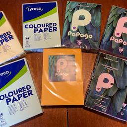 Surplus to requirements. x7 🆕 Packs of Quality A4 Coloured paper. (Suitable use for both laser, inkjet printers and can be  utilised as copier paper). If you’re looking at this you will probably know how much each pack alone costs!! Ideal for office/home study or away students. 

Packs as follows:-
x3 Green
x2 Purple 
x1 Yellow
x1 Orange 

Cheap for quick sale. 
Prefer cash on collection.

However may consider delivery for mileage.
