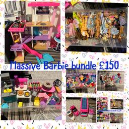 Massive Barbie bundle
Barbie Dreamhouse
X3 vehicles
30 Barbie dolls
Massive bundle furniture
Massive bundle clothes and accessories